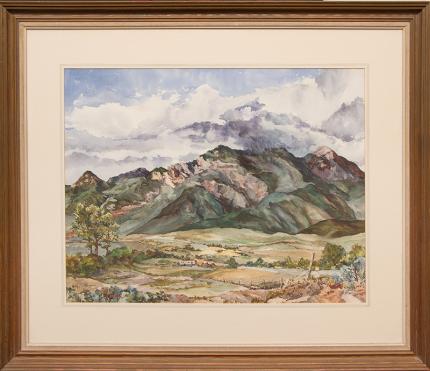 Jerry Kelly, "Taos Mountain (New Mexico)", watercolor, 20th century painting