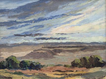 Anna Elizabeth Keener, "Mesa Land", oil painting for sale purchase consign auction art gallery denver colorado historical sandzen student