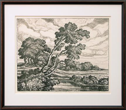 Birger Sandzen, "Pastures (Edition of 100)", lithograph, 1939 painting fine art for sale purchase buy sell auction consign denver colorado art gallery museum