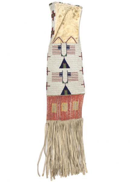 Plains beaded Tobacco Bag, Sioux, circa 1890 Native American Indian antique vintage art for sale purchase auction consign denver colorado art gallery museum