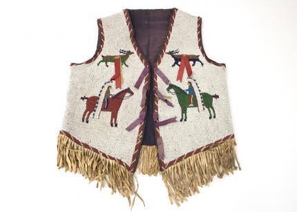 Antique beaded Plains vest sioux 19th century vintage native american indian art for sale, purchase, buy, sell auction museum denver colorado