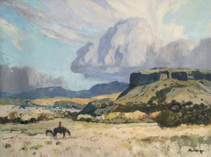 John Modesitt, "Autumn Canyon", oil, contemporarypainting for sale purchase auction consign denver colorado art gallery museum