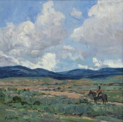 John Modesitt, "Taking a Break", oil, contemporary fine art painting for sale purchase buy sell consign auction denver colorado art gallery museum auction old vintage historic