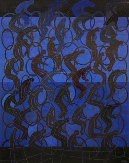Margo Hoff, "Action Series - Cycle", mixed media painting for sale purchase auction consign denver colorado art gallery museum