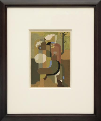 Hilaire Hiler, "Untitled", gouache, circa 1935 painting for sale purchase consign sell buy Denver Colorado art gallery museum auction historic 