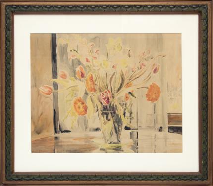 Elisabeth Spalding, "Untitled (Flowers in a Vase)", watercolor, circa 1925 painting fine art for sale purchase buy sell auction consign denver colorado art gallery museum