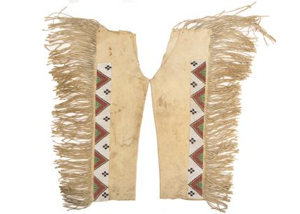Leggings, Arapaho, circa 1890 19th century Native American Indian antique vintage art for sale purchase auction consign denver colorado art gallery museum