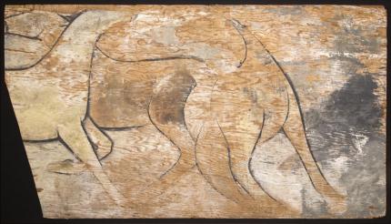 Frank Mechau, "Study for Wild Horses (panel 1 of 7)", wood with pigments, circa 1930 painting fine art for sale purchase buy sell auction consign denver colorado art gallery museum