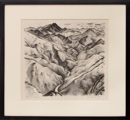 Ross Eugene Braught, "Clear Creek Canyon (Colorado)", lithograph, 1933 painting fine art for sale purchase buy sell auction consign denver colorado art gallery museum