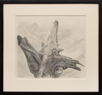 Ross Eugene Braught, "Timber Line (Colorado)", graphite, 1957 painting fine art for sale purchase buy sell auction consign denver colorado art gallery museum