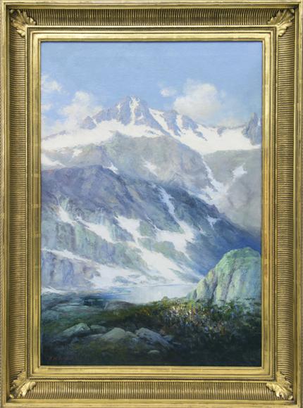 Richard H. Tallant, "The Heart of the Rocky Mountain National Park (Mount Ida)", oil, July 1921 oil painting fine art for sale purchase buy sell auction consign denver colorado art gallery museum