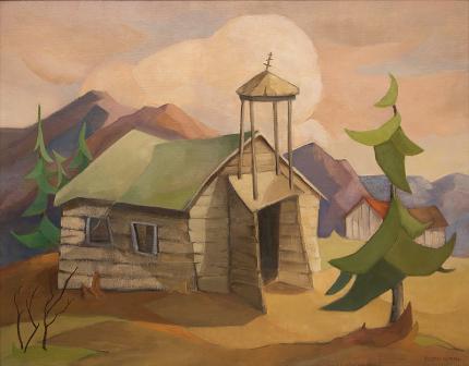 Ruth Wahl, "Untitled (Colorado Ruins)", oil, mid-twentieth century modern painting fine art for sale purchase buy sell auction consign denver colorado art gallery museum