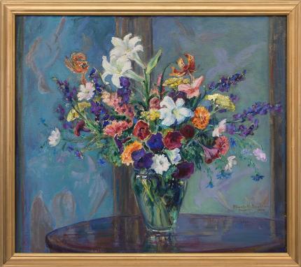 Elisabeth Spalding, "Untitled (Still Life with Flowers)", oil, 1935 painting fine art for sale purchase buy sell auction consign denver colorado art gallery museum