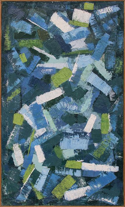 Nancy Nelson Mayer, "Confetti", oil, 1963 for sale purchase consign auction denver Colorado art gallery museum