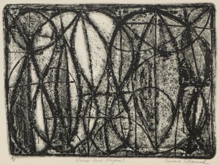 Edward Marecak, "Lines and Shapes", lithograph, circa 1950, 1960, 1970, 1980, black, white, mid-century, mid century, modern, abstract, Fine art, art, for sale, buy, purchase, Denver, Colorado, gallery, historic, antique, vintage, artwork, original, authentic