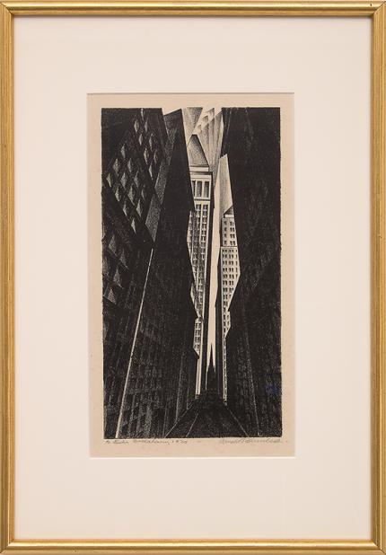 Arnold Ronnebeck, Wall Street Church, NYC Trinity Church lithograph print 1928 painting fine art for sale purchase buy sell auction consign denver colorado art gallery museum