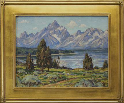 Eliot Candee Clark, "Untitled (Jackson Lake and Grand Tetons)", oil, 1925, for sale purchase consign auction denver Colorado art gallery museum