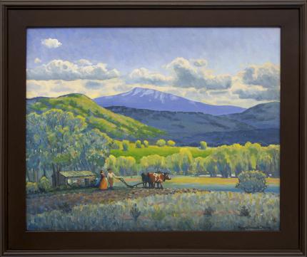 Harold Vincent Skene, "Homesteaders", oil, 1960 for sale purchase consign auction denver Colorado art gallery museum