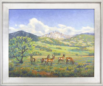 Harold Skene "Antelope (Colorado Mountain Landscape)" oil painting 1959 fine art for sale purchase buy sell auction consign denver colorado art gallery museum 