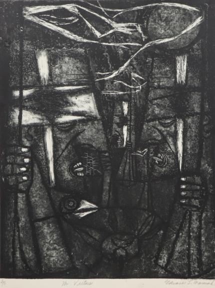 Edward Marecak, The Victors, lithograph, black, white, 1940, 1950, 1960,1970, Print, modernist, midcentury, modern, abstract, Art, for sale, Denver, Colorado, gallery, purchase, vintage