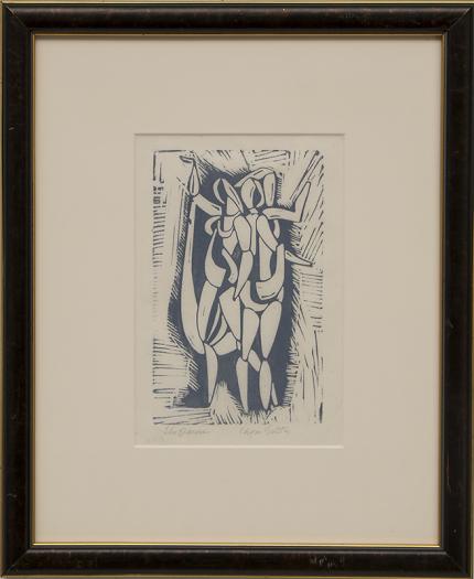 Edgar Britton, "The Dancer", woodcut woodblock print painting fine art for sale purchase buy sell auction consign denver colorado art gallery museum