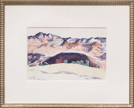 Virginia true colorado desert mountain landscape watercolor painting fine art for sale purchase buy sell auction consign denver colorado art gallery museum