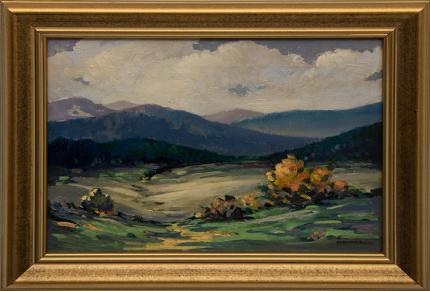 Mildred Pneuman, "Untitled (Colorado Mountain Landscape)", oil painting fine art for sale purchase buy sell auction consign denver colorado art gallery museum
