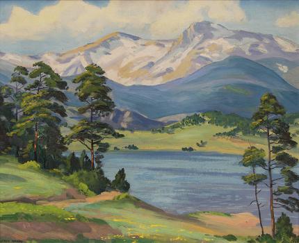 Alfred Wands, "Untitled (Colorado Mountains and Lake)", oil painting fine art for sale purchase buy sell auction consign denver colorado art gallery museum