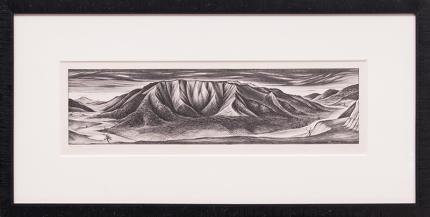 Frank Mechau, "Red Mountain of Glenwood (Colorado)", lithograph, 1937 painting fine art for sale purchase buy sell auction consign denver colorado art gallery museum