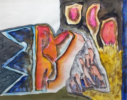 William Lumpkins, abstract watercolor, new mexico 1986 painting fine art for sale purchase buy sell auction consign denver colorado art gallery museum