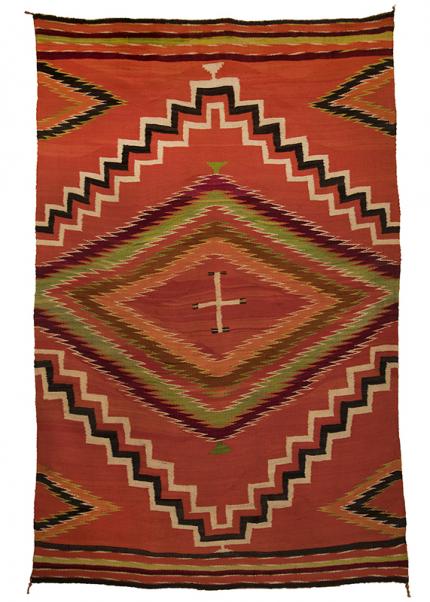 Navajo Blanket serape germantown cross  19th century Native American Indian antique vintage art for sale purchase auction consign denver colorado art gallery museum