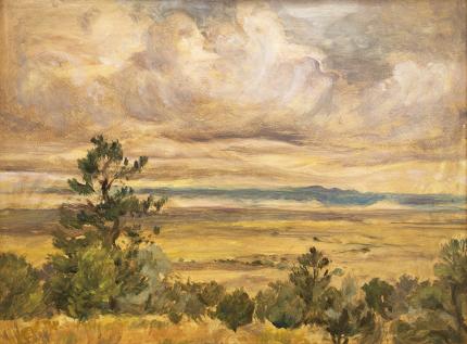 Verna Jean Versa, "East From Baca Grande (Colorado)", oil, 1996 painting fine art for sale purchase buy sell auction consign denver colorado art gallery museum