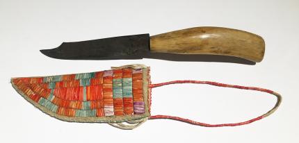 Sioux Knife Sheath quilled Child Toy Miniature quillwork 19th century Native American Indian antique vintage art for sale purchase auction consign denver colorado art gallery museum
