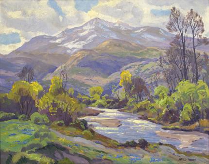 Alfred Wands, "Behold the Mountains" landscape circa 1965 oil painting fine art for sale purchase buy sell auction consign denver colorado art gallery museum 