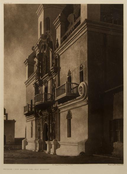 Edward Sheriff Curtis, "Façade - San Xavier Del Bac Mission, Portfolio #2, Plate 51", photogravure, 1907