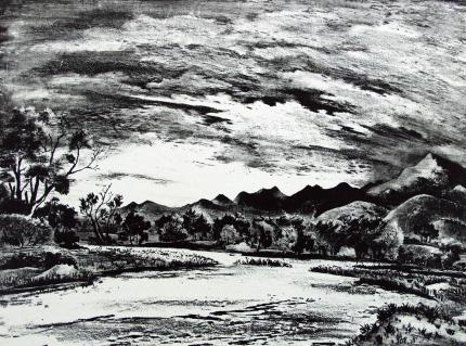 Adolf Arthur Dehn, "Fountain Creek", lithograph