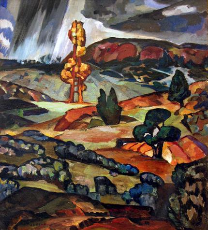 Josef Bakos, "Vaqueros Canyon", oil, c. 1919