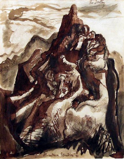 Boardman Robinson, "For Dorothy (Brett)", watercolor on paper, 1933