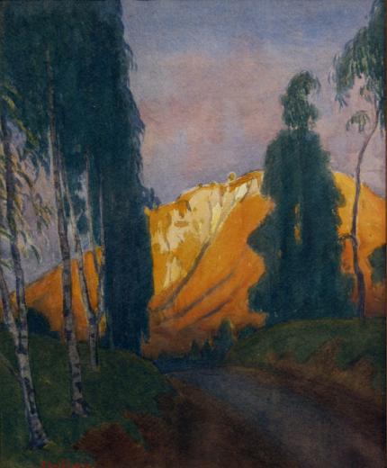 Carl Eric Olaf Lindin, "Evening in California", watercolor on paper, c. 1923-4