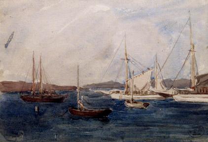 Carl Eric Olaf Lindin, "Untitled (Nantucket)", watercolor, c. 1915