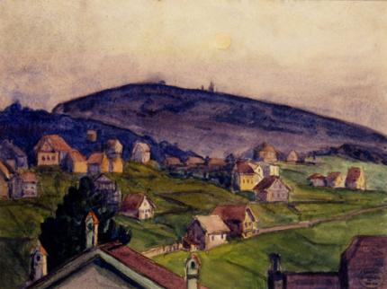 Carl Eric Olaf Lindin, "Untitled (Lausanne)", watercolor on paper, c. 1912