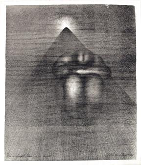 Arthur George Murphy, "On a Freight Train in a Tunnel", lithograph, c. 1940