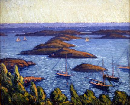Carl Lindin, "Hamilton Harbor, Bermuda", oil on canvas, c. 1916-7
