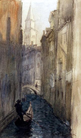 Carl Eric Olaf Lindin, "Untitled (Venice)", watercolor on paper, c. 1910