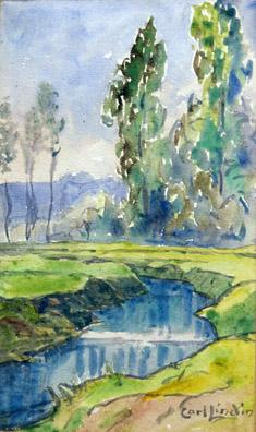 Carl Eric Olaf Lindin, "Untitled (Woodstock, New York)", watercolor on paper, c. 1920