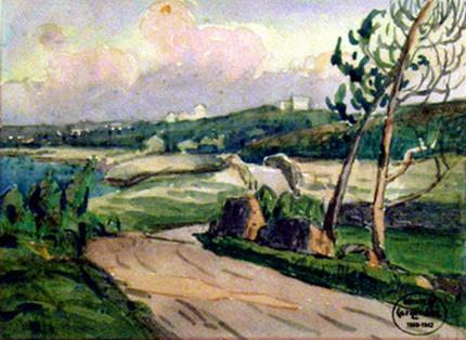 Carl Eric Olaf Lindin, "Untitled (Bermuda)", watercolor on paper, c. 1916-7