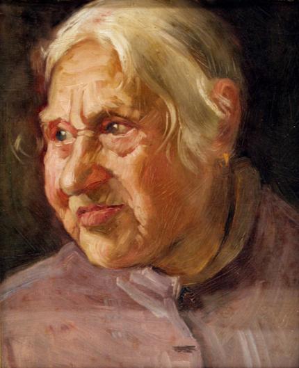 Carl Eric Olaf Lindin, "Portrait of an Old Woman", oil, c. 1900