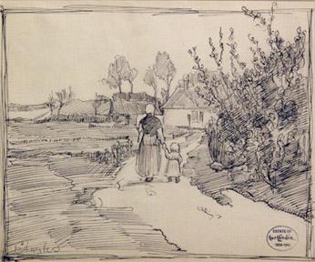 Carl Eric Olaf Lindin, "Untitled", ink on paper, c. 1895