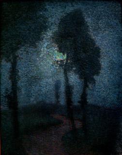 Carl Eric Olaf Lindin, "Untitled (Moonlit Path)", oil, c. 1910