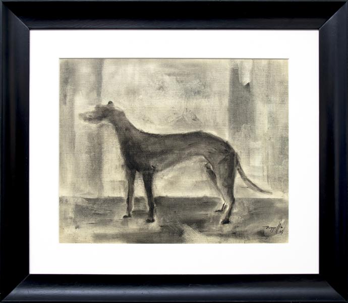 Original Works on Paper for Sale, Denver Art Gallery, Fine Art For Sale, Charles Ragland Bunnell Painting for Sale, Portrait of a Dog